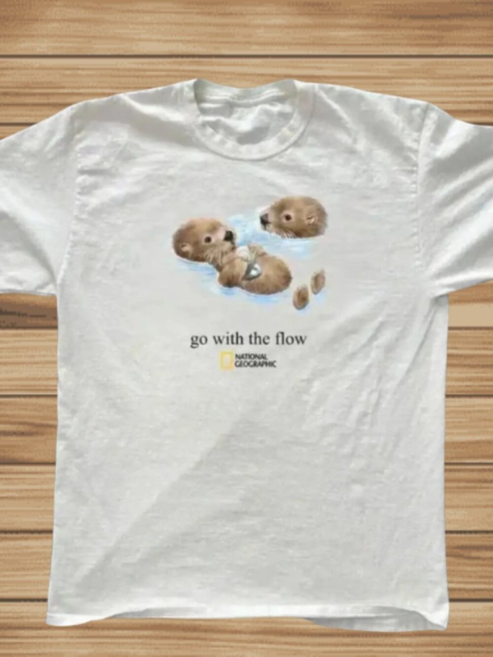 Cute Otter National Geographic Graphic Tee - Go With The Flow